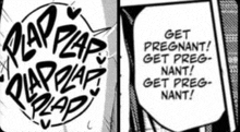 a black and white image with the words get pregnant get preg nant get preg nant