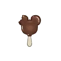a chocolate mickey mouse ice cream popsicle on a stick