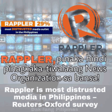 a poster that says rappler is most distrusted media in the philippines