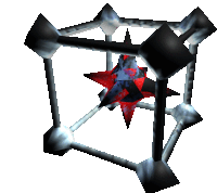 a cube with a red star in the middle of it