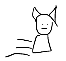 a black and white drawing of a person with horns on their head