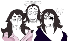 a drawing of three people with the words top ten couple moments above them