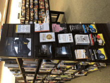 a display of books on bitcoin and ethereum