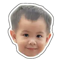 a picture of a baby 's face with a white border around it