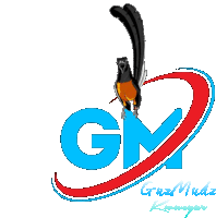 a logo for gm with a bird in the center