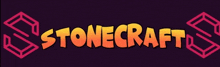 a logo for stonecraft is displayed on a dark background