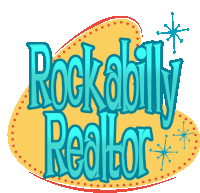 a yellow sign that says rockabilly realtor in blue