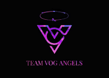 a logo for team vog angels with a triangle and circle