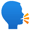 a blue silhouette of a person 's head with a yellow flare coming out of it .