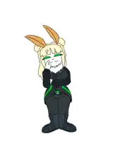 a drawing of a girl with bunny ears and a crown on her head