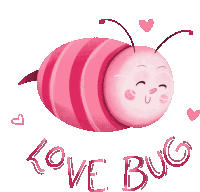 an illustration of a bug with the words love bug written below it