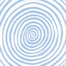 a blue and white spiral is on a white background .