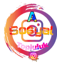 a logo that says a sosyal topluluk in a colorful circle