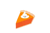 a slice of pumpkin pie with whipped cream and the words " you 're a cutie pie "