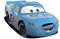 a blue race car from the movie cars with the number 51 on it