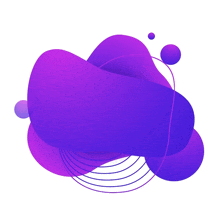 a purple blob with circles and lines around it on a white background