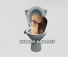 a picture of a man sitting in a toilet with the words skibidi andrej below him