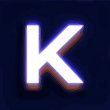 the letter k is glowing in the dark