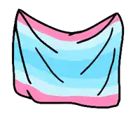 a drawing of a blue and pink striped cloth