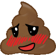 a cartoon drawing of a pile of poop with a smiling face and red cheeks .