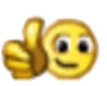 a yellow smiley face is giving a thumbs up on a white background .