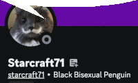 a picture of a cat with a mustache and the name starcraft71