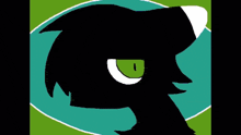 a cartoon drawing of a black bird with sharp teeth