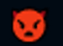 a devil face with horns and a black background