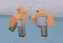 two roblox characters are standing next to each other with the name whiss brown on the bottom right