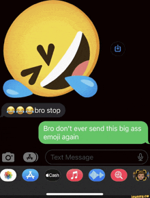 a laughing emoji with tears coming out of its eyes