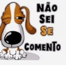 a cartoon dog with the words " nao sei se cometo " written on it