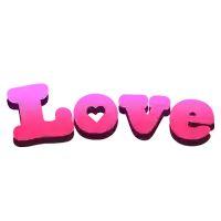 the word love is written in pink letters