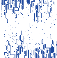 a white background with blue lines and dots that look like a circuit board