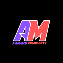 a logo for amaneck community with the letter am in red and purple