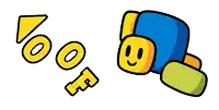 a cartoon drawing of a person with a blue shirt and a yellow head