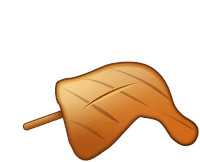 a cartoon illustration of a chicken leg on a stick