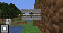 a screenshot of a minecraft game showing the back to game screen