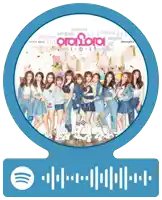 a group of girls standing next to each other with the word ioi on the top left