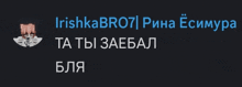 a screenshot of a foreign language with irishkabro7 written in blue