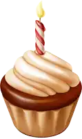 a birthday cupcake with a single candle on top