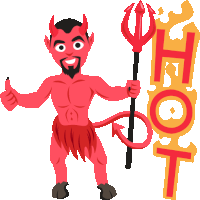 a cartoon of a devil giving a thumbs up