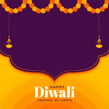 a diwali greeting card with flowers and candles