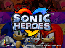 a video game called sonic heroes is being played on a computer