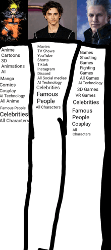 a drawing of a man standing next to a drawing of a man standing next to a drawing of a cartoon character