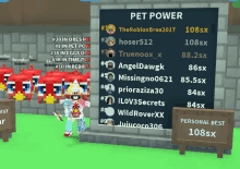 a person standing in front of a wall that says pet power