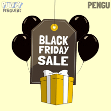 a sign that says black friday sale hangs from a string
