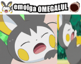 a picture of a cartoon rabbit with the words emolga omegaul written above it