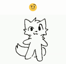 a drawing of a cat with a smiley face behind it .