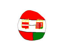 a drawing of a ball with the flag of austria and hungary