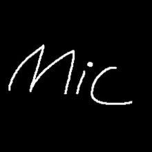 the word mic is written in white on a black background